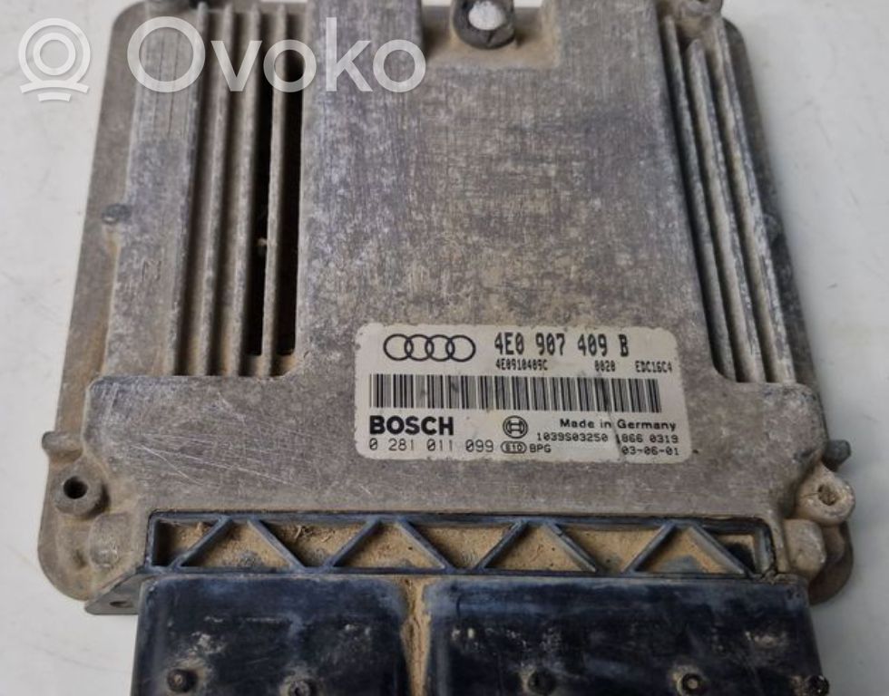 Motorsteuergerät/-modul   4E0907409B,0281011099,4E0910409C