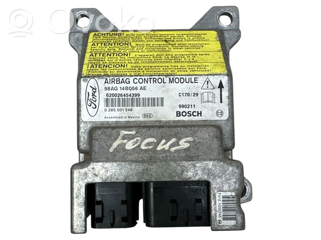 Airbag control unit/module   98AG14B056AE,620026454399,0285001248