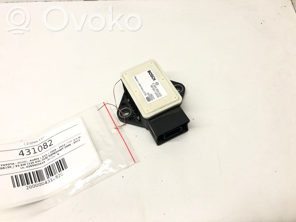 Toyota Auris 150 Sensor ESP de aceleración de frecuencia del intermitente 