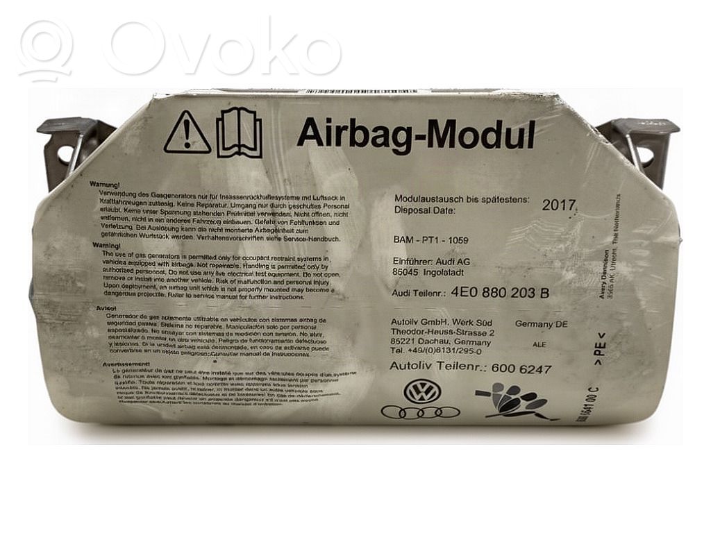 Audi A8 S8 D3 4E Passenger airbag 