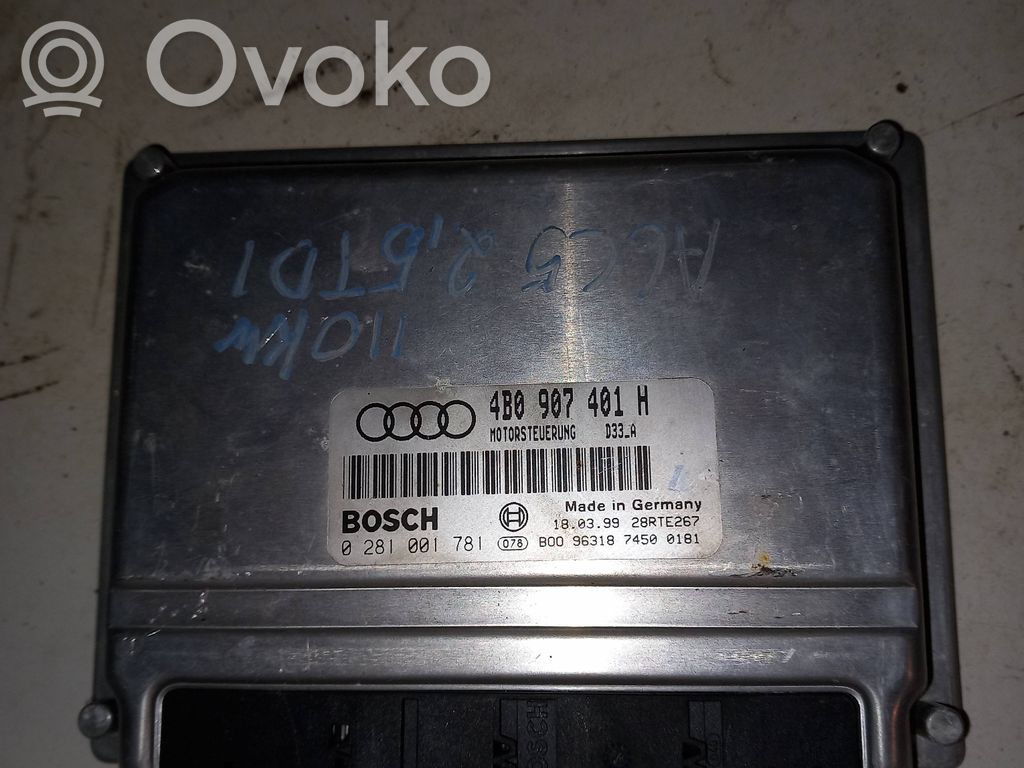 Engine control unit/module   4B0907401H,0281001781,28RTE267