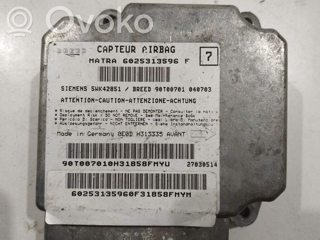 Renault Espace III Airbag control unit/module 