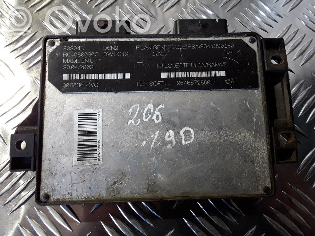 Engine control unit/module   9641390180,9646672880,80924D