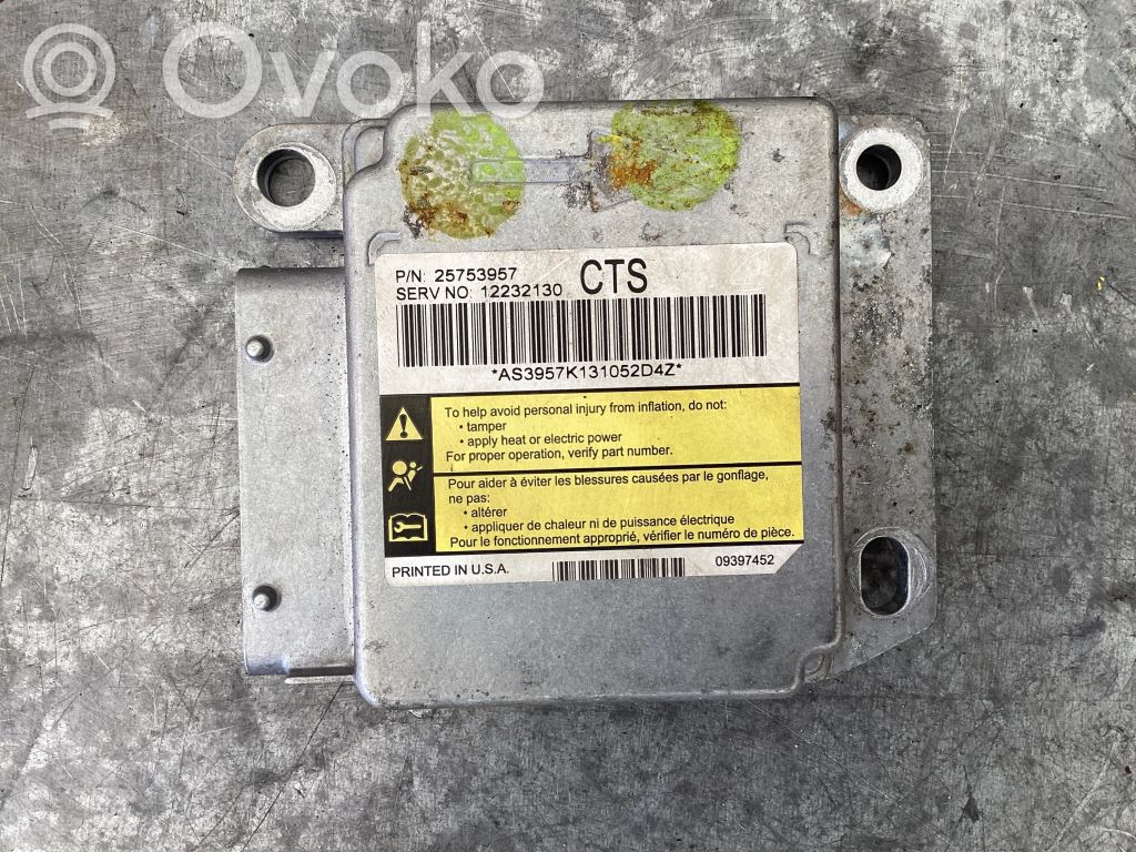 Cadillac CTS Airbag control unit/module 