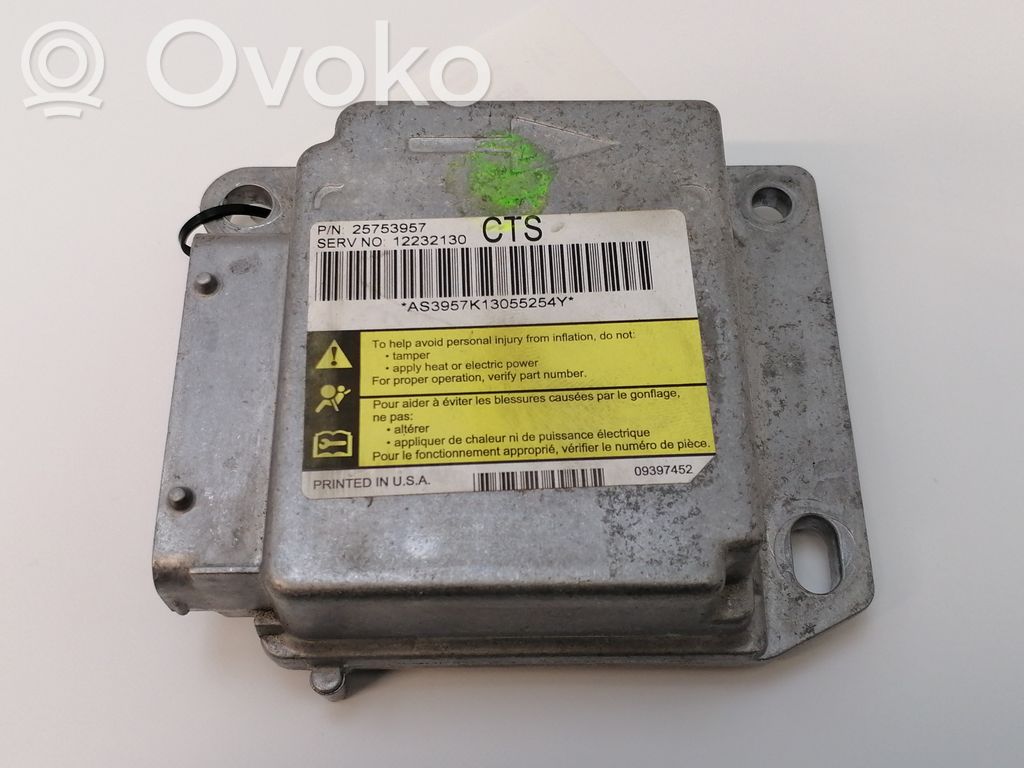 Cadillac CTS Airbag control unit/module 