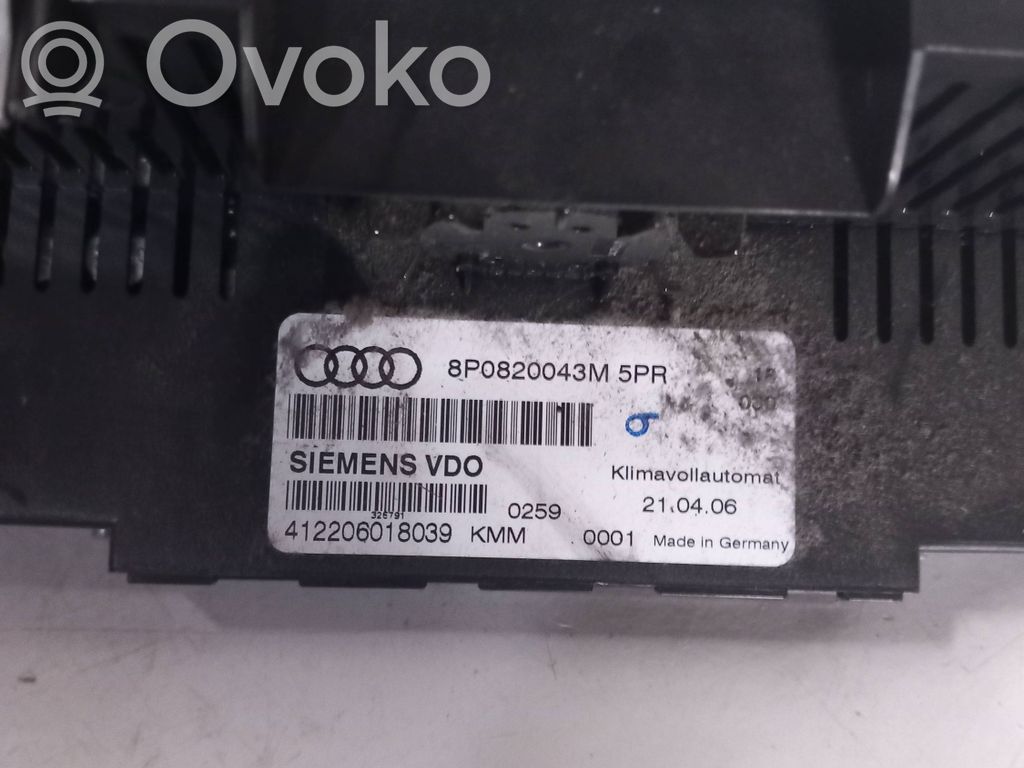 Audi A3 S3 8P Climate control unit 