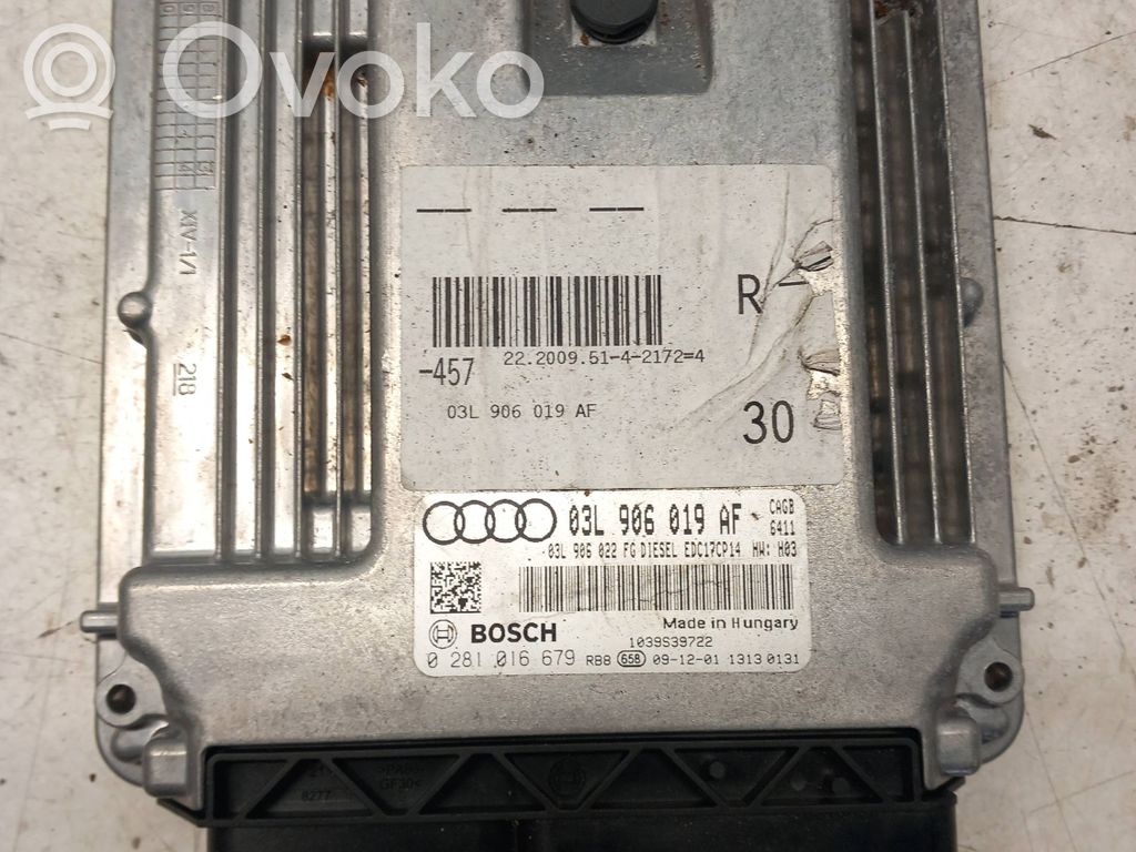 Engine control unit/module   03L906019AF,EDC17CP14,03L906022FS,1039S39722