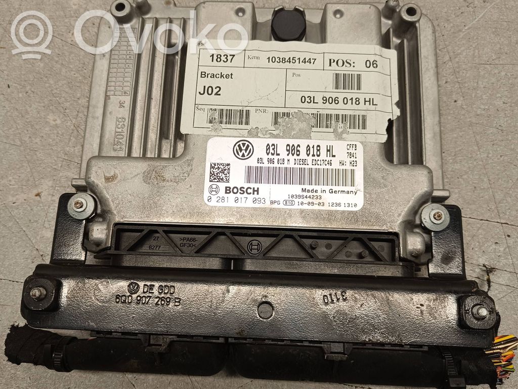 Engine control unit/module   03L906018,1039S44233,03L906018M,03L906018HL