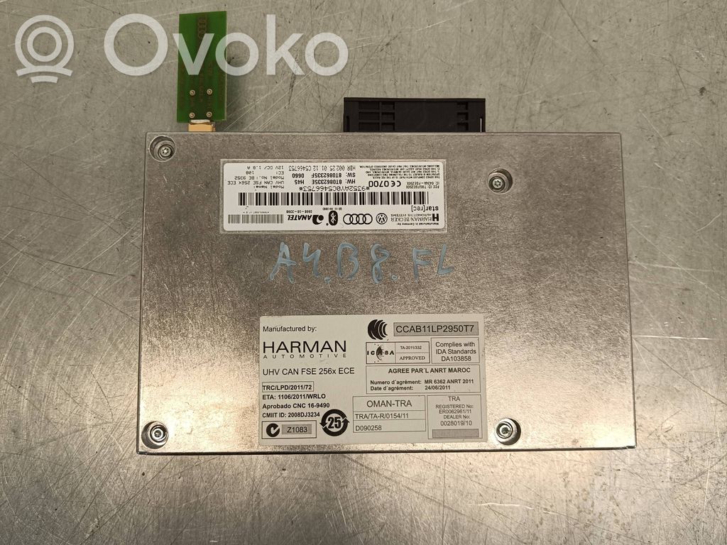 Audi A4 S4 B8 8K Bluetoothin ohjainlaite/moduuli 