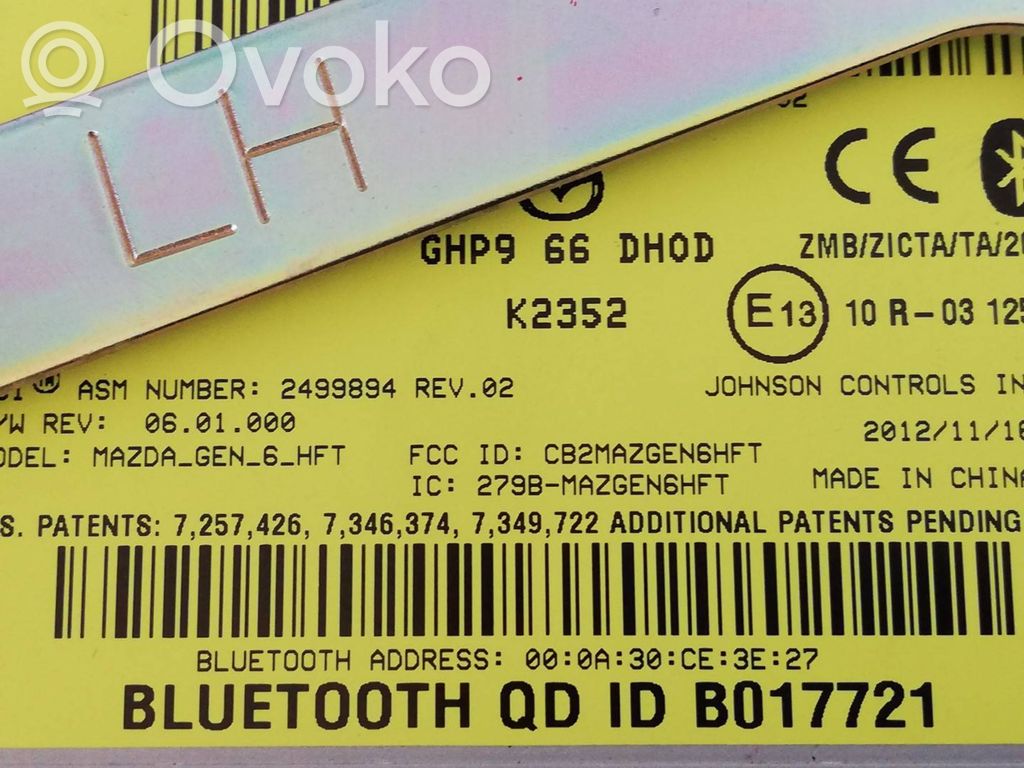 Unidad de control/módulo de bluetooth   GHP966DH0D,K2352,2499894