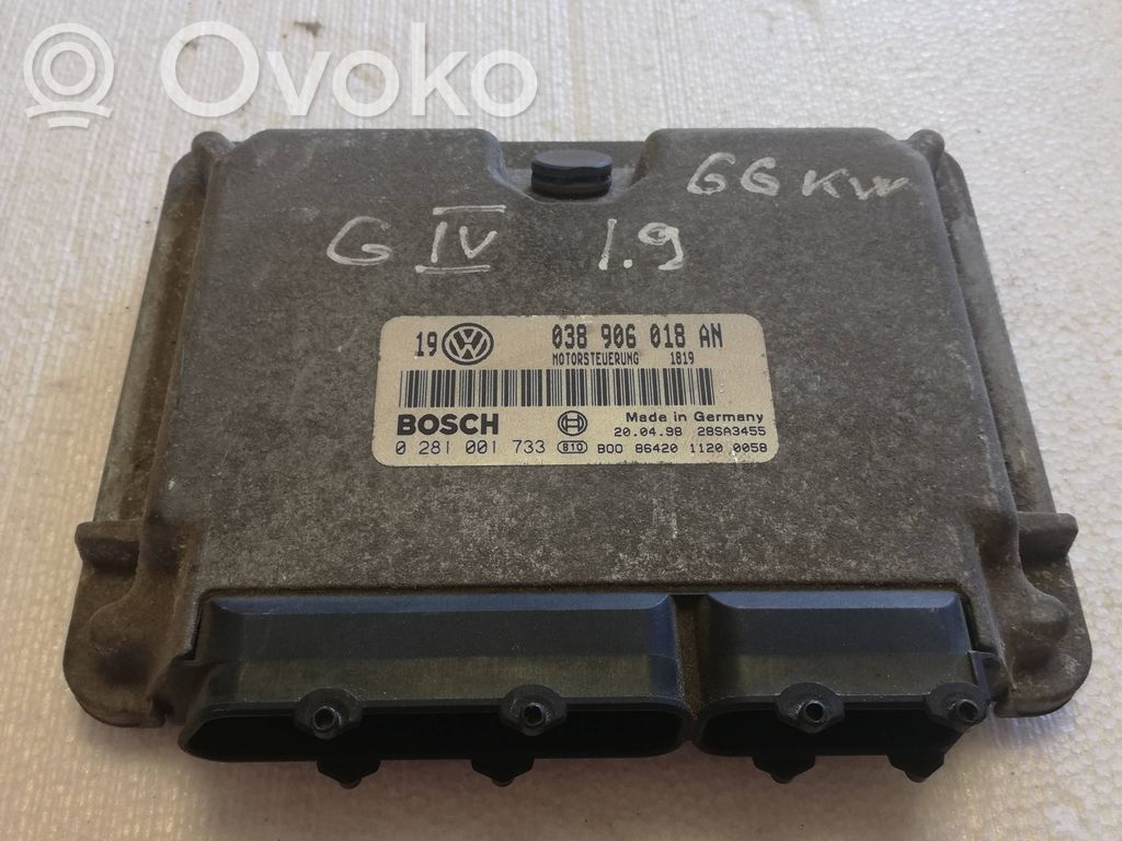 Engine control unit/module   038906018AN,0281001733,28SA3455