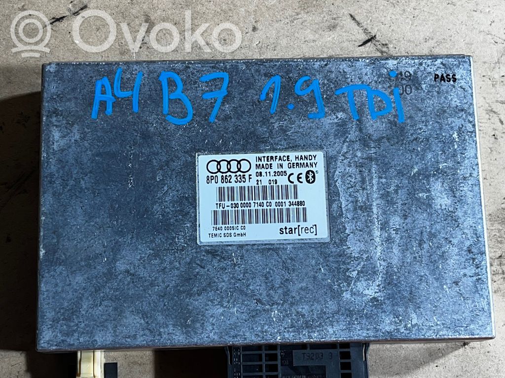 Audi A4 S4 B7 8E 8H Bluetooth control unit module 