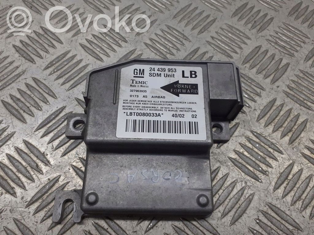Opel Corsa C Turvatyynyn ohjainlaite/moduuli 