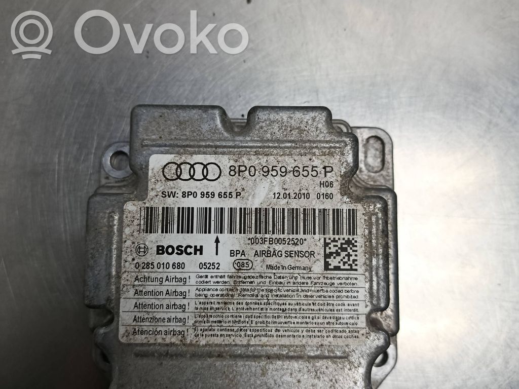 Airbag control unit/module   8P0959655P,0285010680