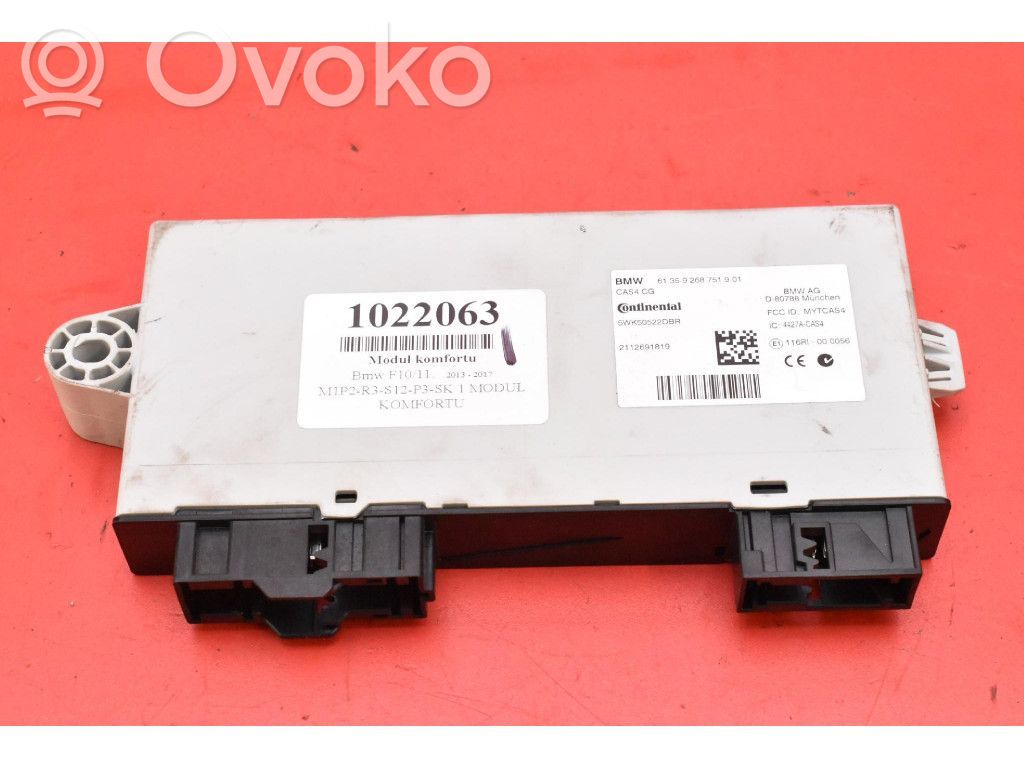 BMW 5 F10 F11 Modulo comfort/convenienza