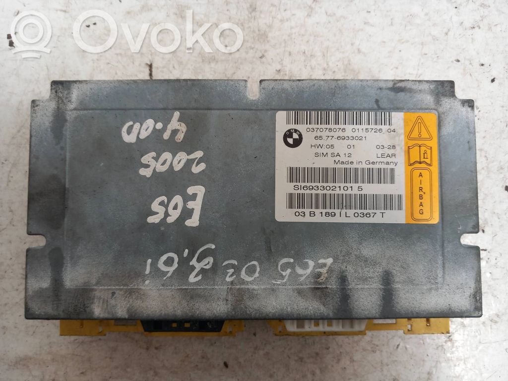 BMW 7 E65 E66 Module de contrôle airbag 