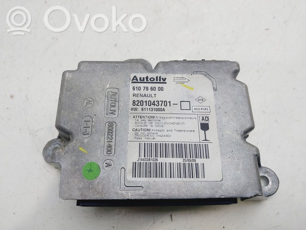 Renault Clio III Module de contrôle airbag 