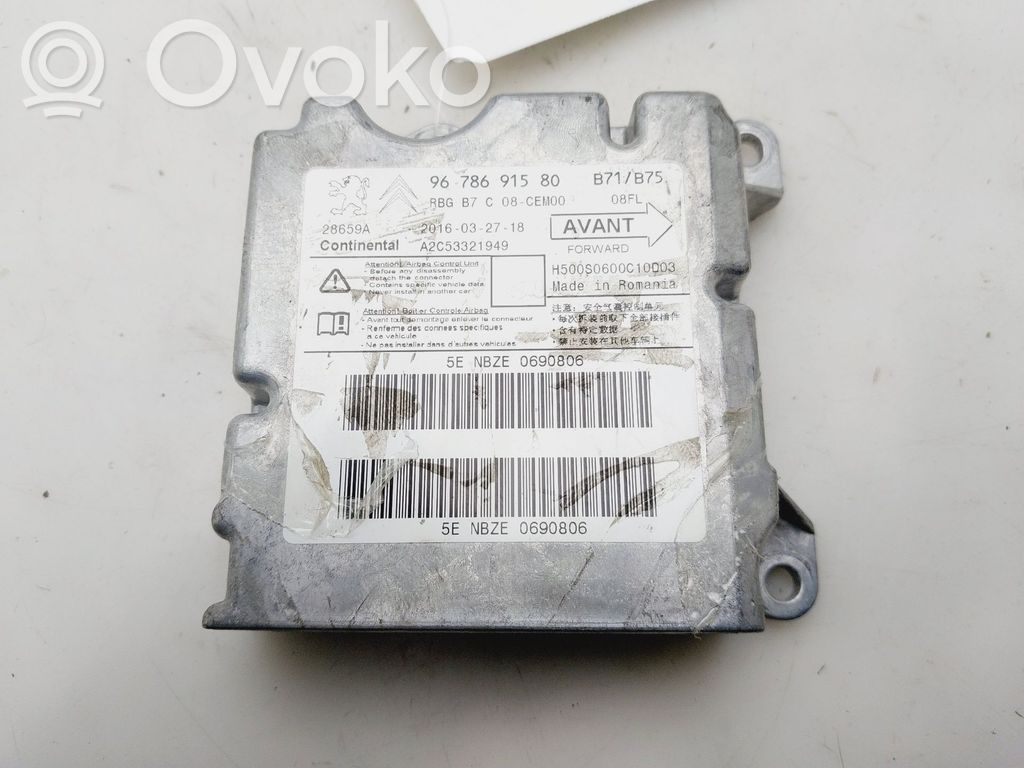 Unidad de control/módulo del Airbag   9678691580