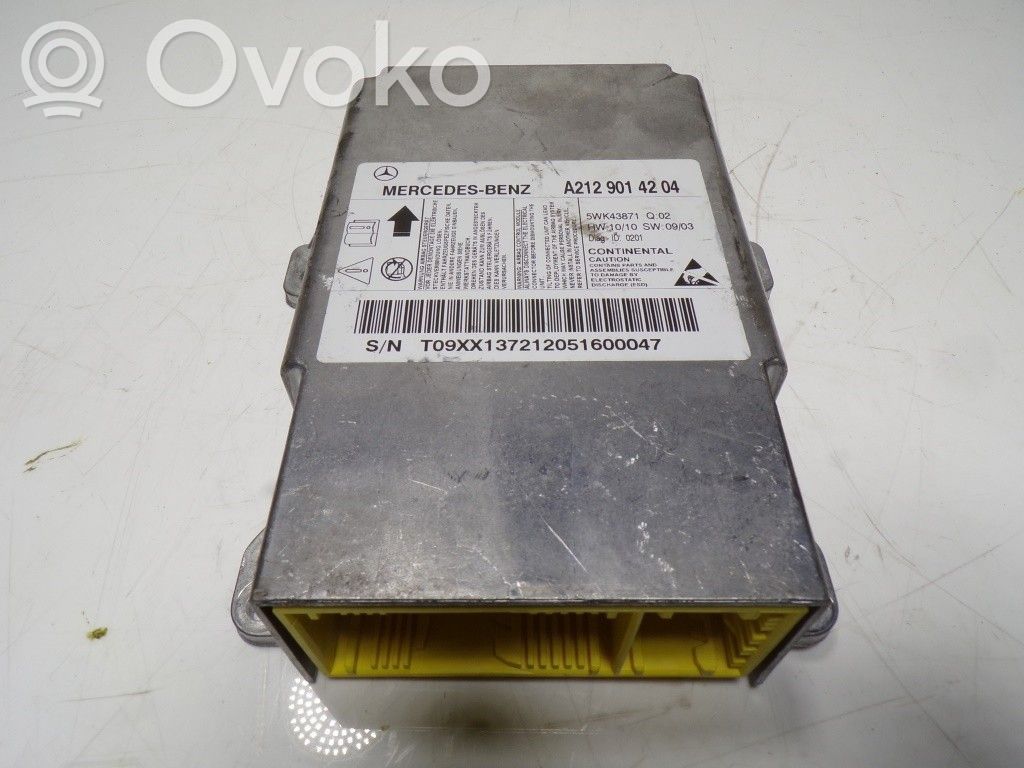 Mercedes-Benz E A207 Centralina/modulo airbag