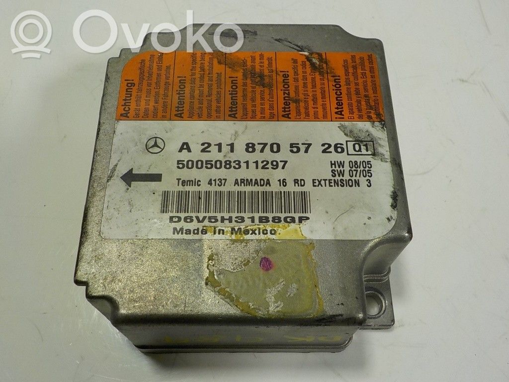 Mercedes-Benz CLS C219 Module de contrôle airbag 
