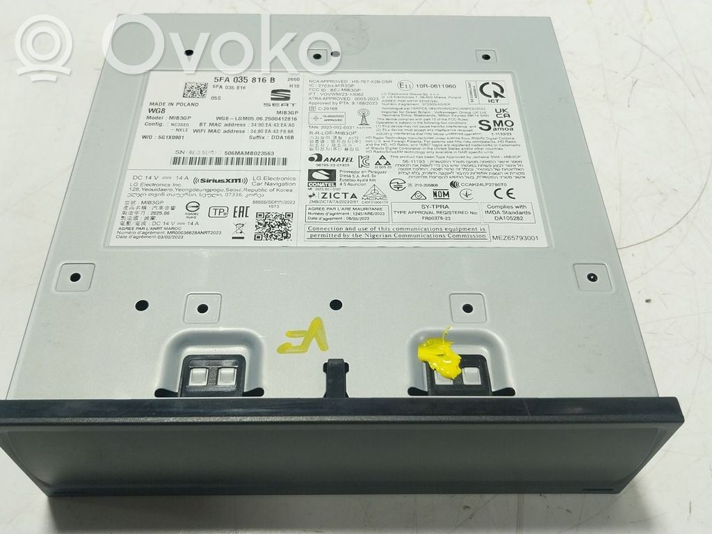 Cupra Formentor Radio / CD/DVD atskaņotājs / navigācija 