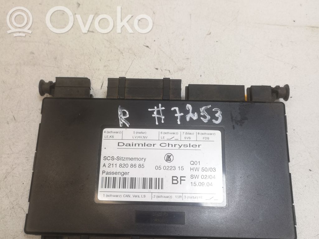 Mercedes-Benz SLK R171 Module de commande de siège 