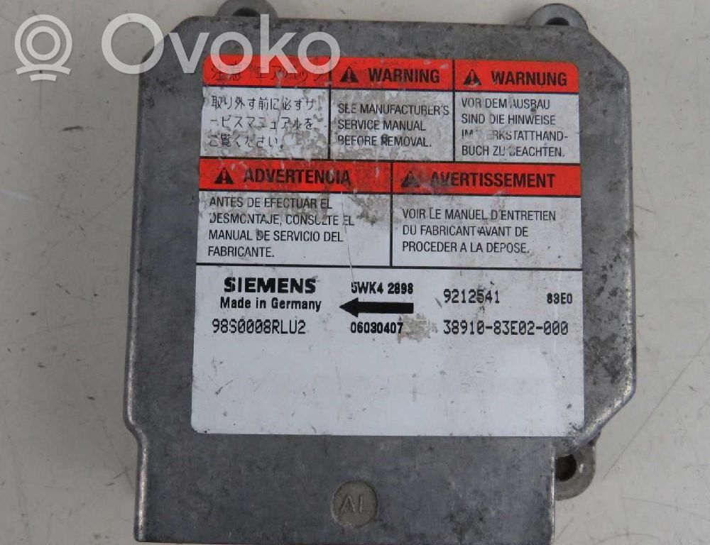 Opel Agila A Airbag control unit/module 