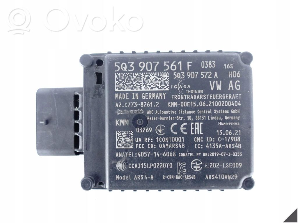 Sensor de radar Distronic   5Q3907561F,00E15,2100200404,5Q3907561,5Q3907572,5Q3907572A,ARS410VW29,ARS4B
