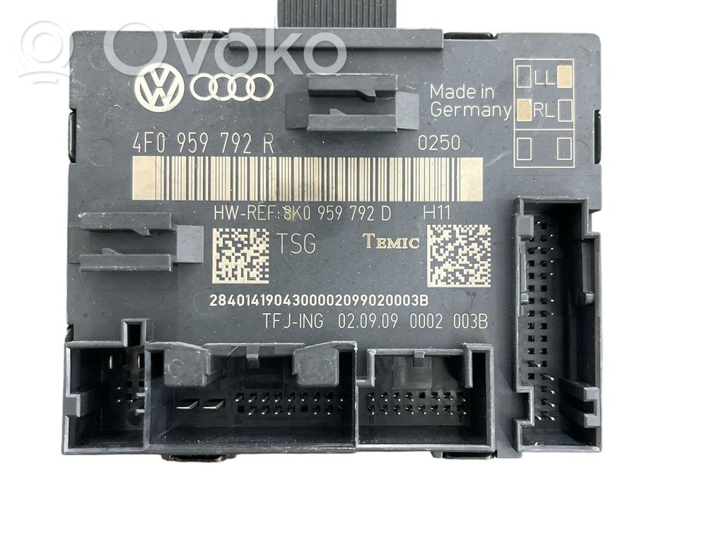 Unité de commande module de porte   4F0959792R,8K0959792D