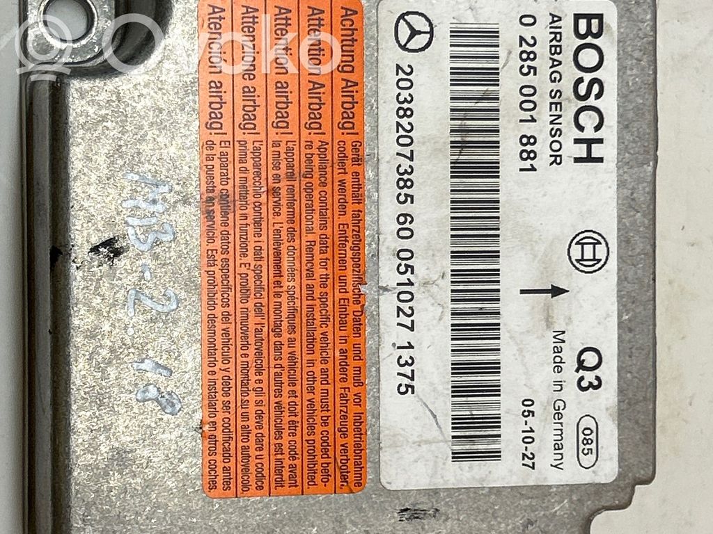 Mercedes-Benz C W203 Sterownik / Moduł Airbag 