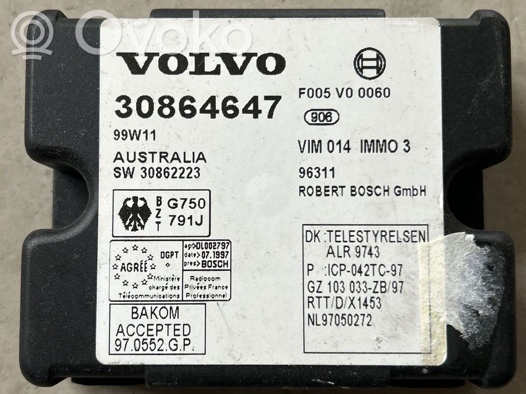 Volvo S40, V40 Immobilizer control unit/module 