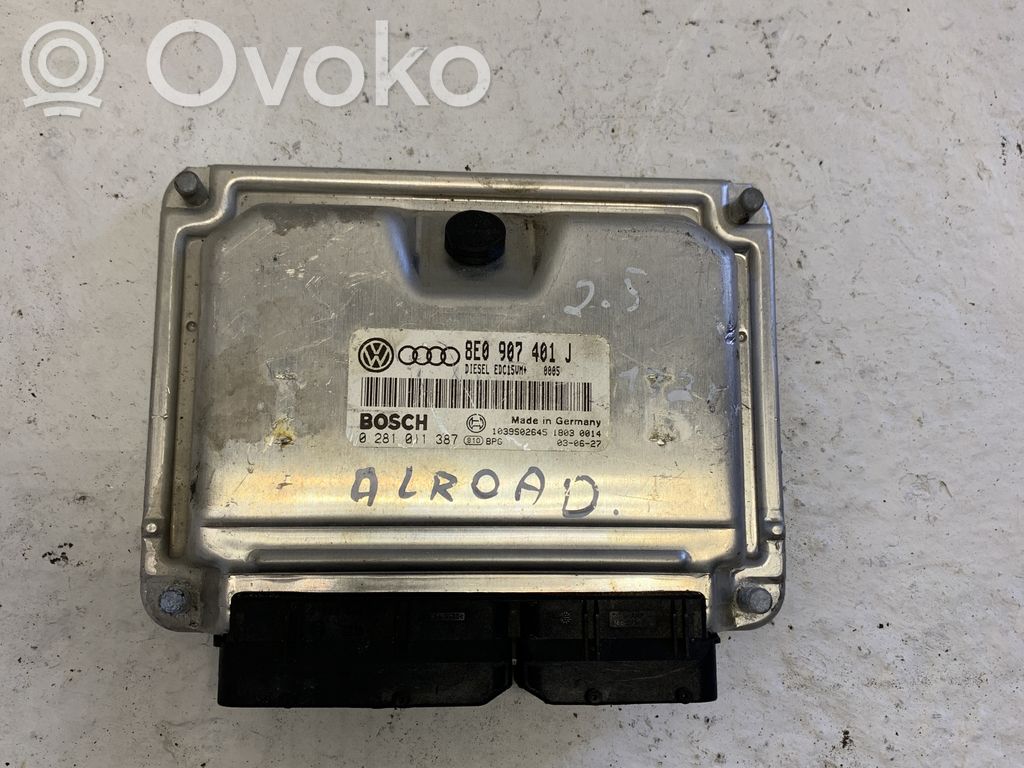 Engine control unit/module   8E0907401J,0281011387