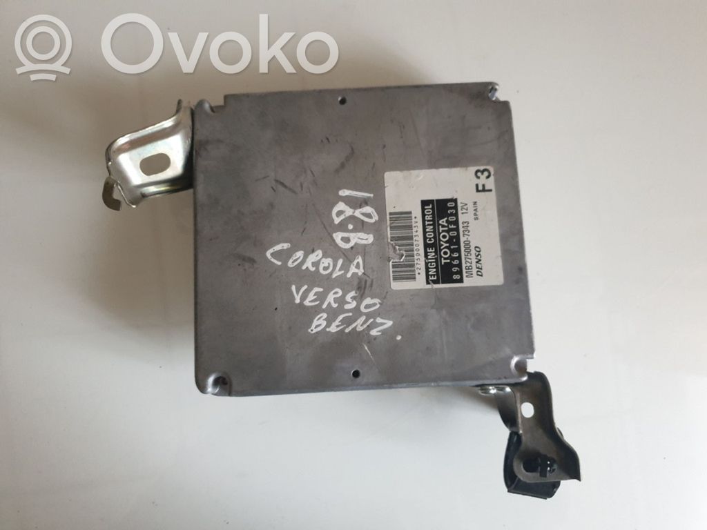 Toyota Corolla Verso E121 Engine control unit/module 