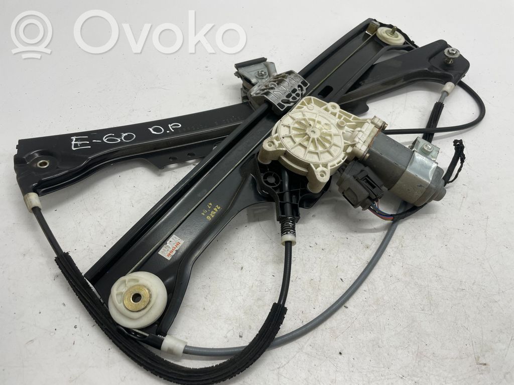 BMW 5 E60 E61 Priekšpusē elektriskā loga pacelšanas mehānisma komplekts 