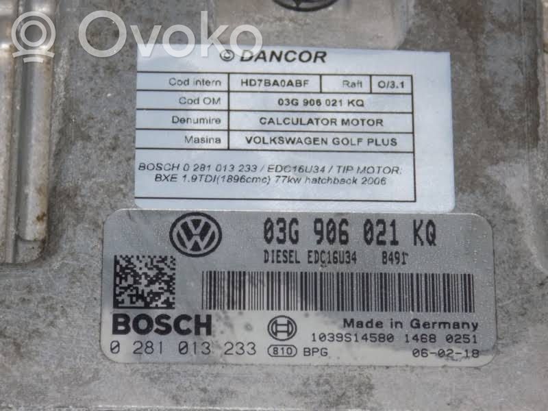 Volkswagen Golf Plus Engine control unit/module 