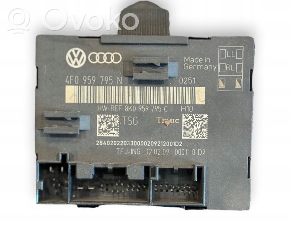 Unité de commande module de porte   8K0959795C,4F0959795N,528D2C121131,C0FF3835