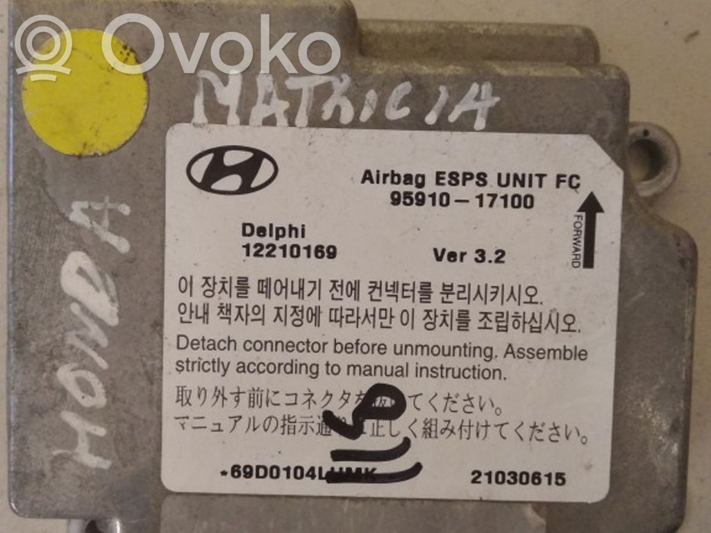 Airbag control unit/module   69D0104LUMK,12210169,9591017100