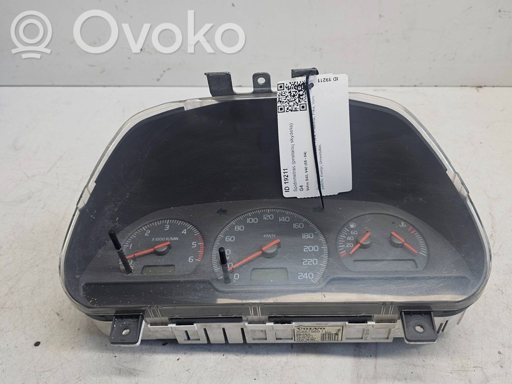 Volvo S40, V40 Speedometer (instrument cluster) 