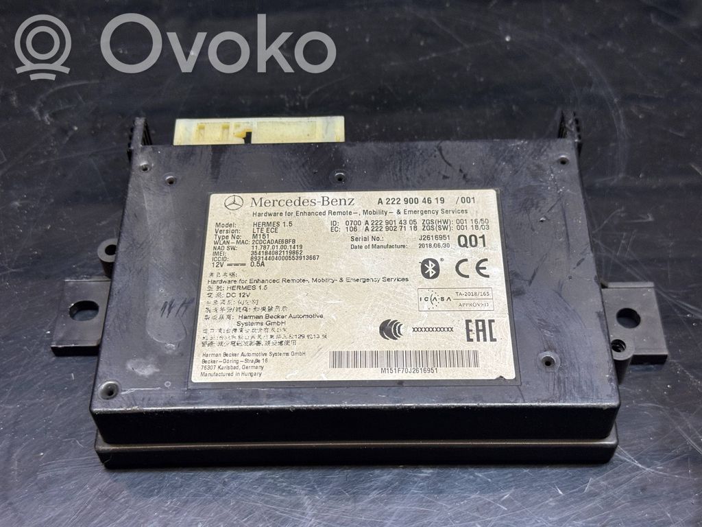 Unidad de control/módulo de bluetooth   A2229004619,A2229014305,A2229027118