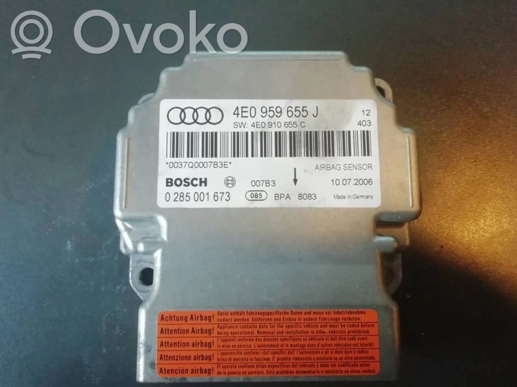 Audi A8 S8 D3 4E Airbag control unit/module 
