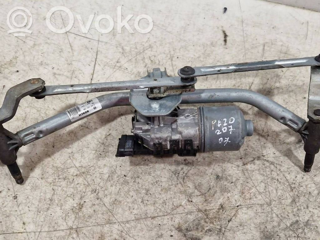 Peugeot 207 Mechanizm i silniczek wycieraczek szyby przedniej / czołowej 