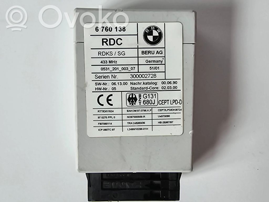 BMW 7 E65 E66 Module de pression des pneus 