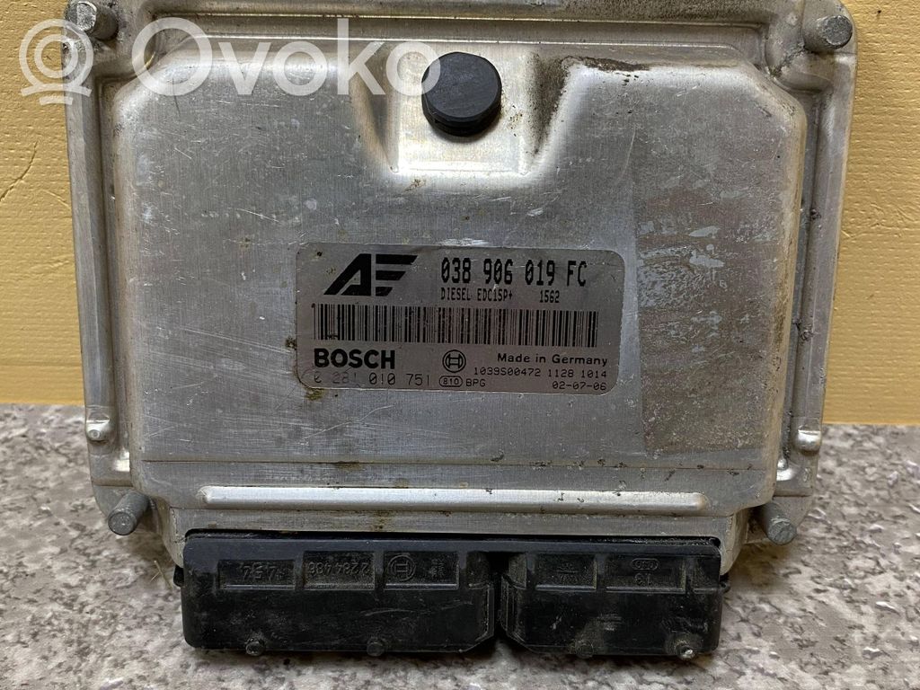 Engine control unit/module   038906019FC,01039S00472,0281010751