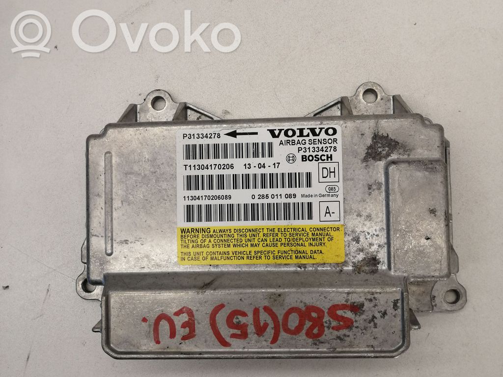 Volvo S80 Airbag control unit/module 