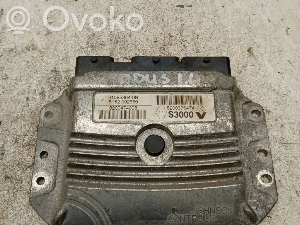 Unidad de control/módulo del motor   8200376474,8200474008,215853640B