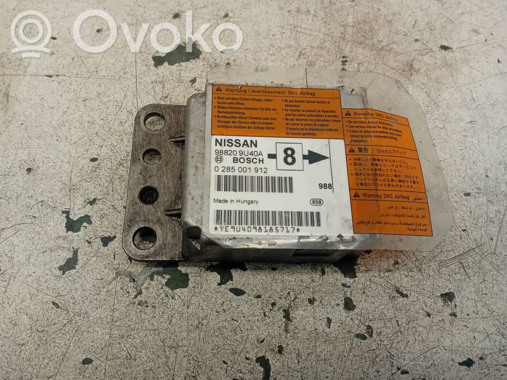 Airbag control unit/module   988209U40A,0285001912