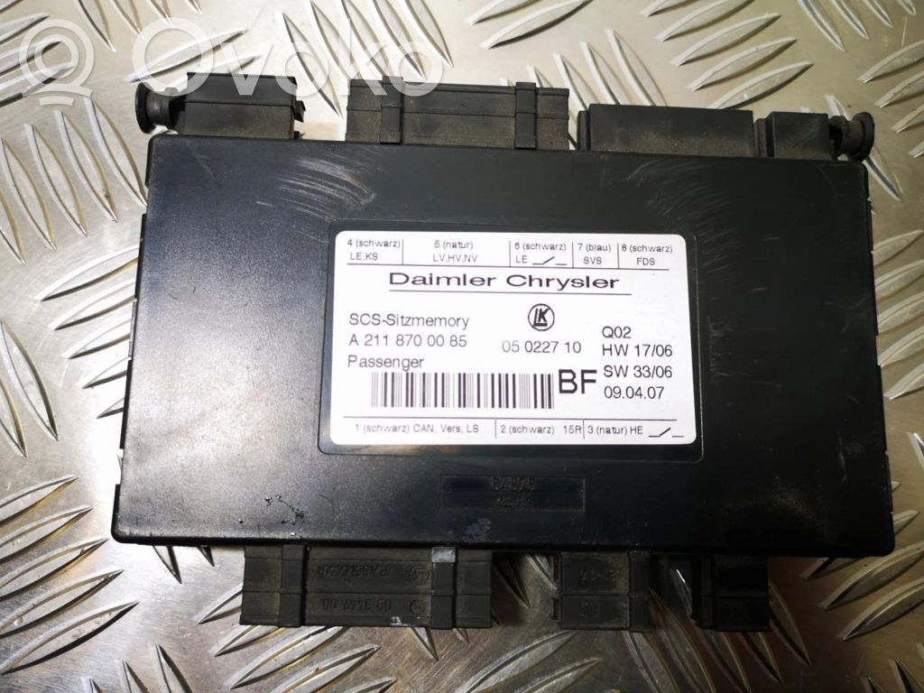 Mercedes-Benz ML W164 Module de commande de siège 