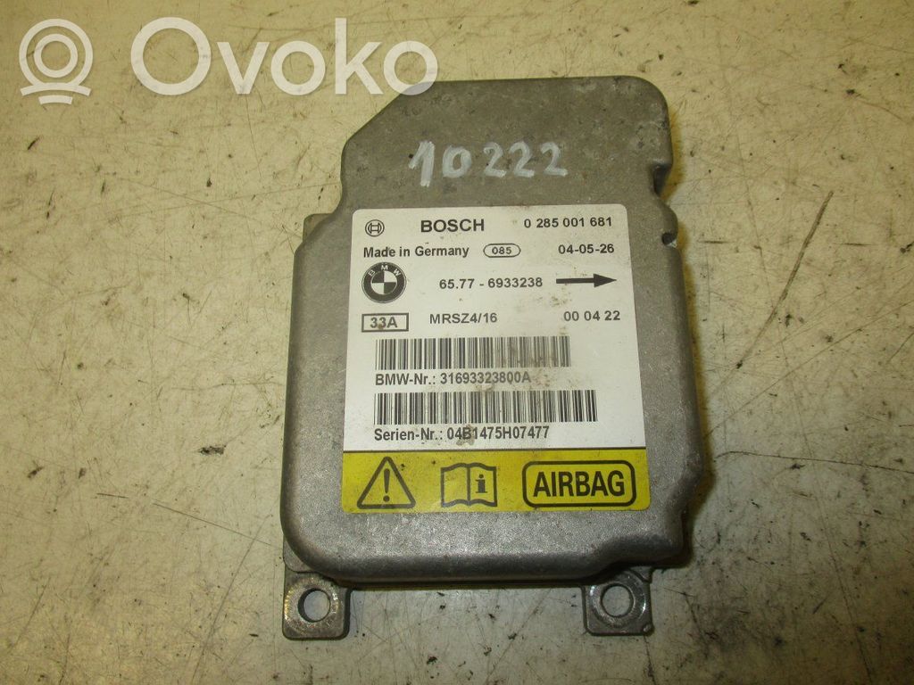 Unidad de control/módulo del Airbag   0285001681,65776933238,31693323800A,6933238