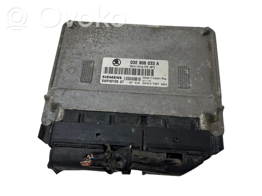 Engine control unit/module   03E906033A,5WP4012007,3PE4672