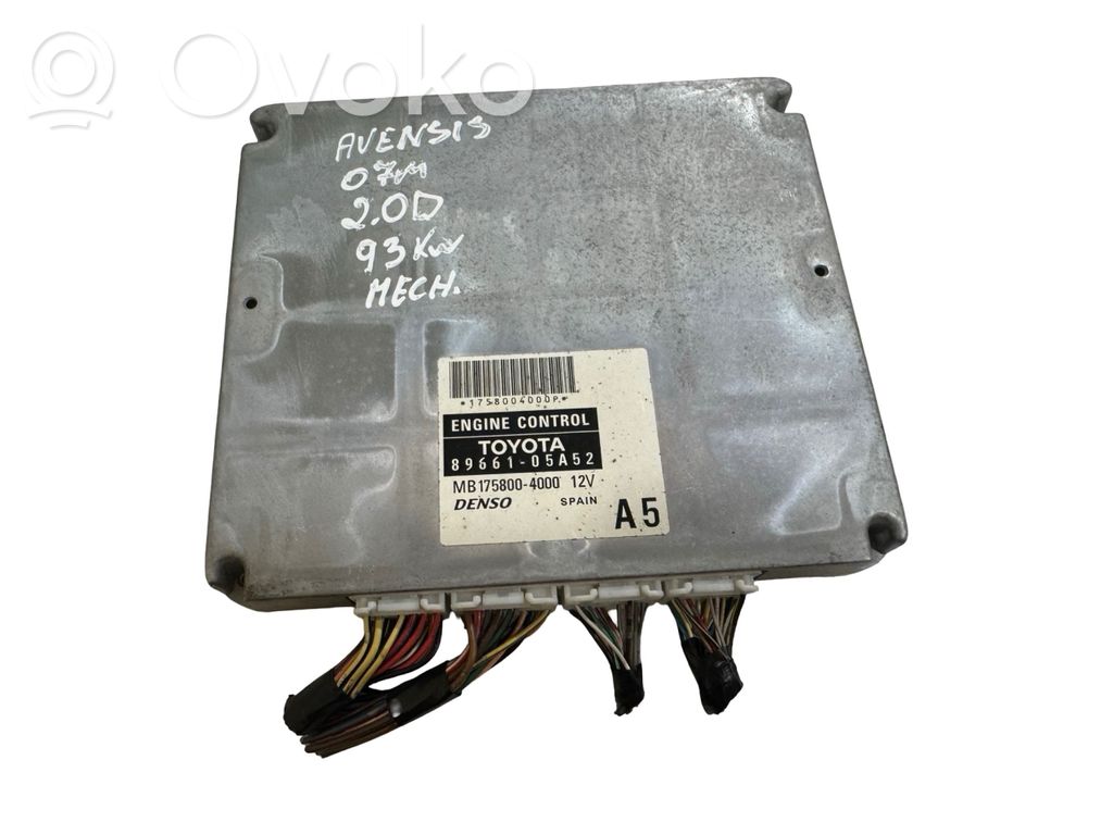 Toyota Avensis T250 Sterownik / Moduł ECU 